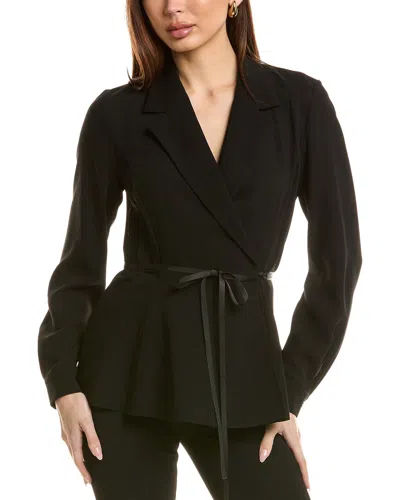 Lafayette 148 Peplum Shirt Blouse In Black
