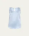 Lafayette 148 Perla Luxe Reversible Silk Charmeuse Shell