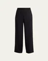 Lafayette 148 Perry Wide-leg Stretch Silk Pants In Black