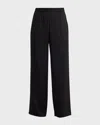 Lafayette 148 Perry Wide-leg Stretch Silk Pants In Black