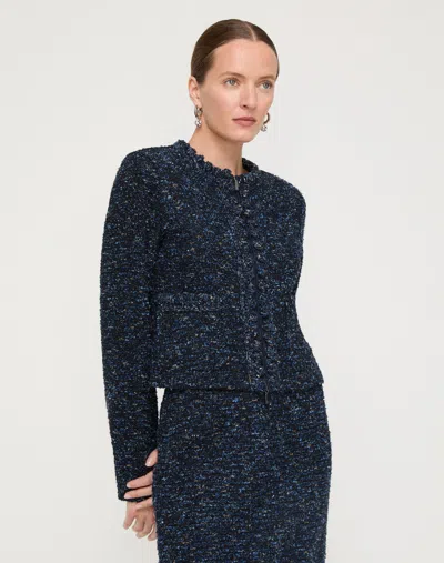 Lafayette 148 Petite Boucle Tweed Tailored Jacket In Multi