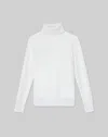 Lafayette 148 Petite Cashmere Fitted Turtleneck Sweater In Cloud