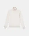 Lafayette 148 Petite Cashmere Fitted Turtleneck Sweater In Oatmeal Melange
