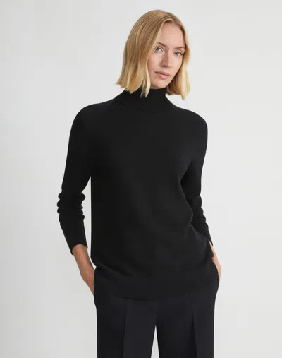 LAFAYETTE 148 PETITE CASHMERE FITTED TURTLENECK SWEATER