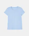 Lafayette 148 Petite Cotton Jersey Modern Tee In Blue Oasis