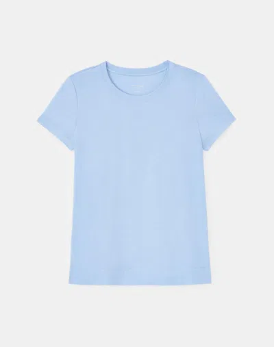 Lafayette 148 Petite Cotton Jersey Modern Tee In Blue