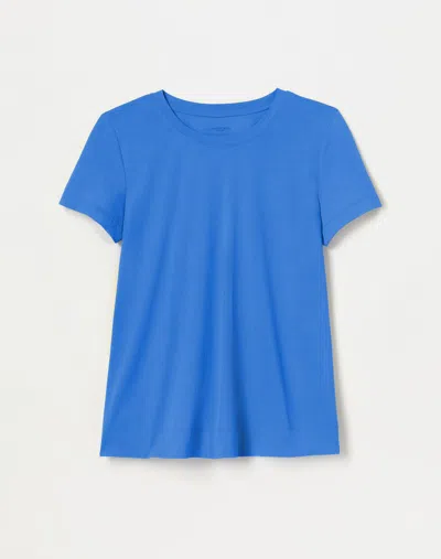 Lafayette 148 Modern Short-sleeve Cotton Jersey Tee In Ultramarin