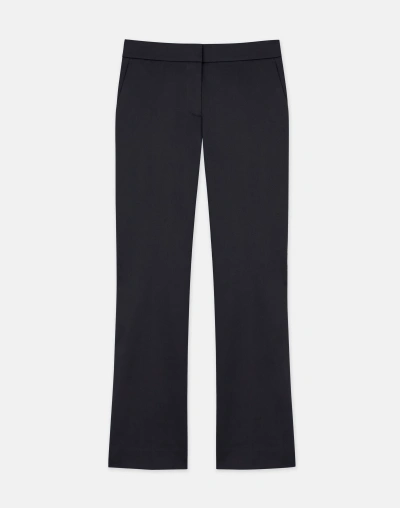 Lafayette 148 Petite Cotton Sateen Manhattan Flared Cropped Pant In Black
