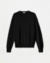 Lafayette 148 Petite Cotton-silk Tape Crewneck Sweater In Black