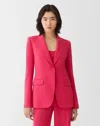 Lafayette 148 Petite Crepe Fitted Single Button Blazer In Pink Peony
