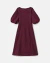 Lafayette 148 Petite Jacquard Balloon Sleeve Midi Dress In Violet Ash