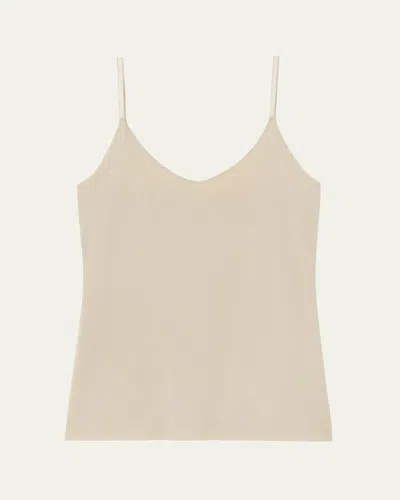 Lafayette 148 Petite Mesh Jersey Camisole In Khaki