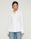 Lafayette 148 New York Pintuck Back Organic Cotton Poplin Button-up Shirt In White