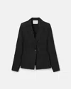 Lafayette 148 Petite Organic Cotton Pintuck Peplum Pocket Jacket In Black