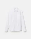 Lafayette 148 Petite Organic Cotton Poplin Button Front Shirt In White