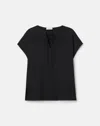 Lafayette 148 Petite Organic Silk Georgette Keyhole Blouse In Black