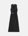 Lafayette 148 Petite Organic Stretch Silk Midi Sleeveless Dress In Black