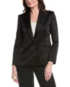 Lafayette 148 New York Petite Peak Lapel Blazer In Black