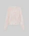 Lafayette 148 Petite Printed Cashmere Crewneck Sweater In Bluff Pink Multi