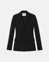 Lafayette 148 Petite Responsible Finesse Crepe Three Button Blazer In Black