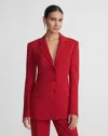 Lafayette 148 Petite Responsible Finesse Crepe Three Button Blazer In Spark