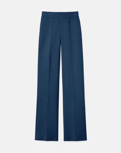 Lafayette 148 Petite Responsible Matte Crepe Foley Flared Pant In Lido Blue