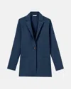 Lafayette 148 Petite Responsible Matte Crepe Knit Blazer In Lido Blue
