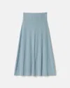 Lafayette 148 Petite Responsible Matte Crepe Pointelle Stitch Skirt In Paper Blue