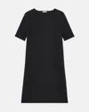 Lafayette 148 Petite Responsible Matte Crepe Short Sleeve Dress In Black