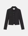 Lafayette 148 Petite Responsible Wool Double Face Tailored Cropped Jacket In Black