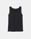 Lafayette 148 Petite Silk Double Georgette Sleeveless Blouse In Black