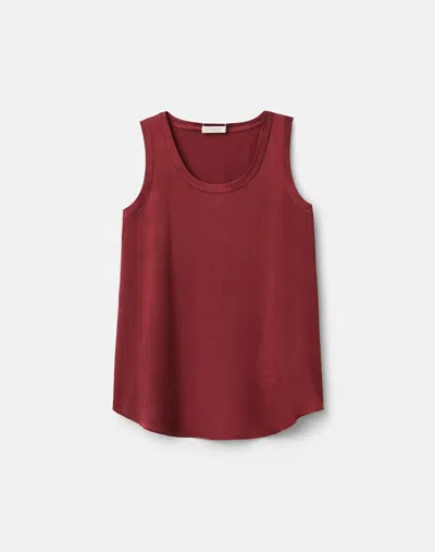 Lafayette 148 Petite Silk Reversible Sleeveless Blouse In Sedona Red