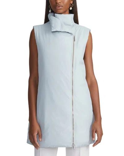 Lafayette 148 Petite Stand Collar Down Vest In Gray