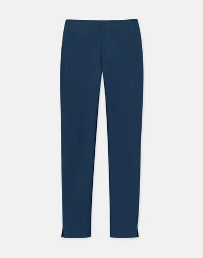 Lafayette 148 Petite Stretch Twill Stanton Pant In Lido Blue