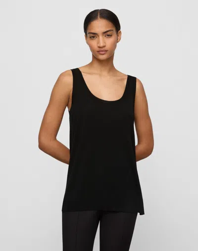 Lafayette 148 Petite Washable Merino Wool Sweater Tank In Black