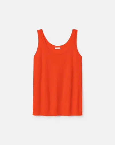 Lafayette 148 Petite Washable Merino Wool Sweater Tank In Orange