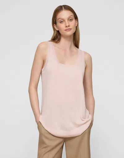 Lafayette 148 Petite Washable Merino Wool Sweater Tank In Orange