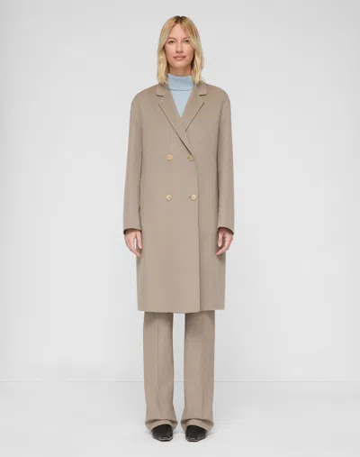 Lafayette 148 Petite Wool Cashmere Double Breasted Coat In Green