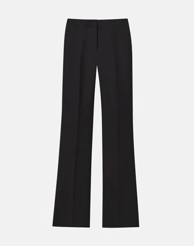 Lafayette 148 Petite Wool Silk Crepe Fitted Flared Pant In Black
