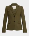 Lafayette 148 Responsible Stretch Wool Single Button Blazer In Green