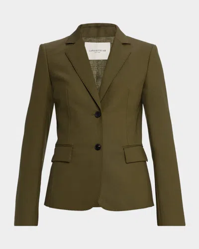 LAFAYETTE 148 PICK STITCH STRETCH WOOL BLAZER
