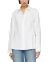 Lafayette 148 New York Pintuck Back Organic Cotton Poplin Button-up Shirt In White