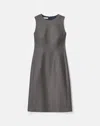 Lafayette 148 New York Harpson Sleeveless Pixelated Wool Blend Twill Sheath Dress In Gray