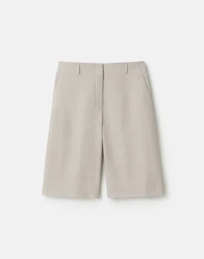 Lafayette 148 Plaid Crepe High Rise Wide Leg Shorts In Gray