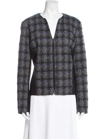 Pre-owned Lafayette 148 Plaid Print Evening Jacket In Multi