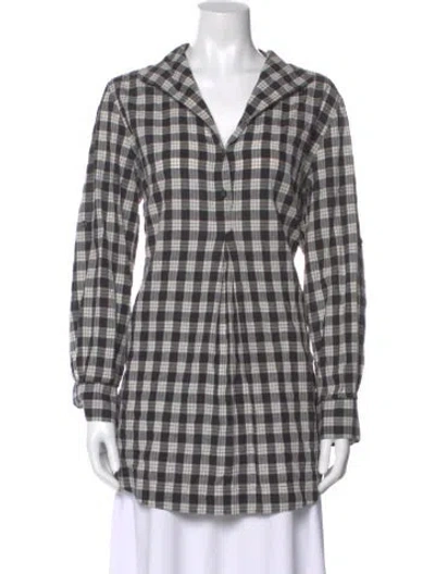Pre-owned Lafayette 148 Plaid Print Mini Dress In Black