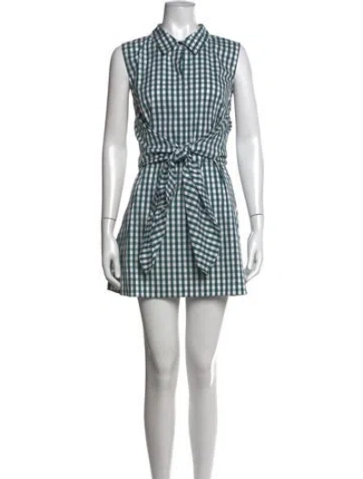 Pre-owned Lafayette 148 Plaid Print Mini Dress W/ Tags In Black/white