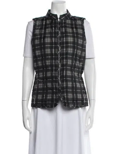 Pre-owned Lafayette 148 Plaid Print Vest In Multicolor