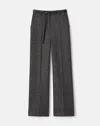 Lafayette 148 Plaid Wool-cashmere Mouliné Clark Wide Leg Pant In Animal Print