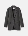 Lafayette 148 Plaid Wool-cashmere Mouliné Neapolitan Jacket In Gray